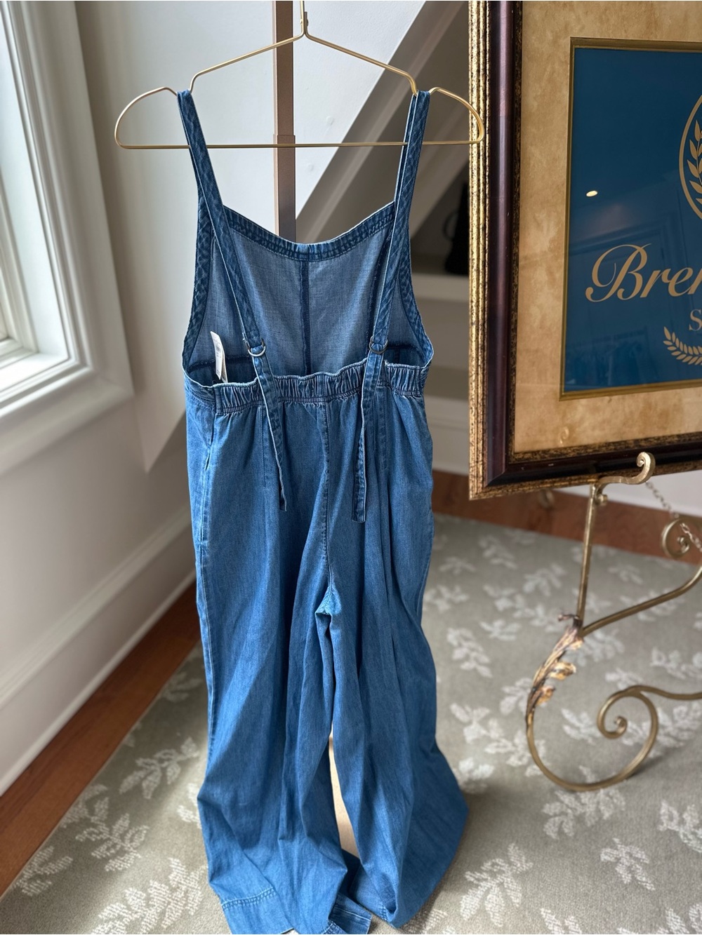 Aerie Denim Wide-Leg Jumpsuit - Blue size Small - Picture 2 of 2